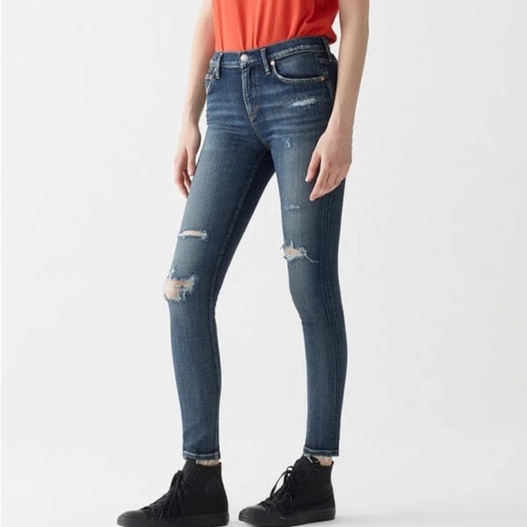 Agolde dark blue Sophie high-rise slim fit skinny jeans - size 30 - Picture 2 of 7